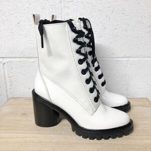 Womens Marc Jacobs White Ryder Lace Up White Boot Size 35 US 5